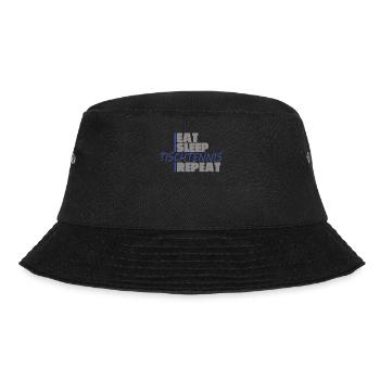 Tischtennis Zubehör Pingpong Motiv - Bucket Hat - Schwarz - Vorne - Lela (165cm)