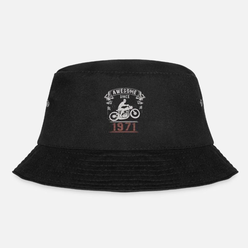 Awesome since 1971, biker 52nd birthday - Bucket Hat - black