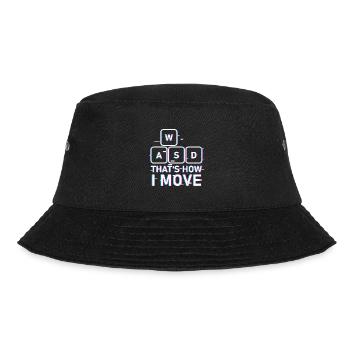 WASD that´s how i move funny T-shirt - Bucket Hat - Schwarz - Vorne - Lela (165cm)