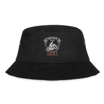 Awesome since 1981, Biker 42. Geburtstag - Bucket Hat - Schwarz - Vorne - Lela (165cm)