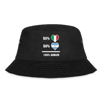 Argentinien und Italien 100% geniale Flaggen - Bucket Hat - Schwarz - Vorne - Lela (165cm)