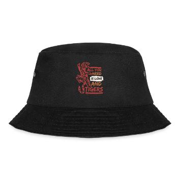 cooler Tiger aus dem asiatischen Dschungel - Bucket Hat - Schwarz - Vorne - Lela (165cm)