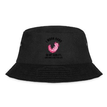 I Work Hard So My Axolotl Can Have - Bucket Hat - Schwarz - Vorne - Lela (165cm)