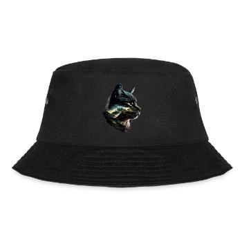Cat Motif Art Cat Design Domestic Cat Meow Cat - Bucket Hat - black - Front - Lela (165cm)