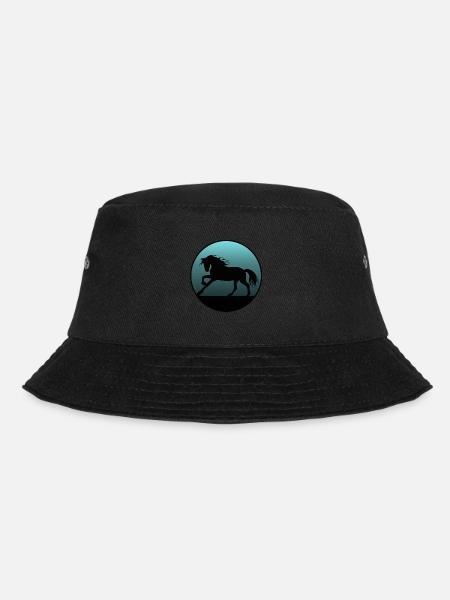 Pferde und Reiten. Reitmode für Pferdefreunde - Bucket Hat - Schwarz