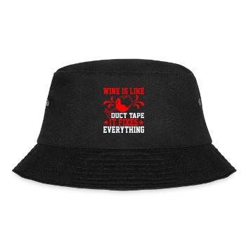 Wine Is Like Duct Tape It Fixes Everything - Bucket Hat - Schwarz - Vorne - Lela (165cm)