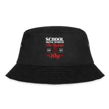 Schulsozialarbeit Schule Sozialarbeit Büro Sozial - Bucket Hat - Schwarz - Vorne - Lela (165cm)