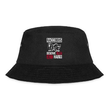 Waschbär Tierschutz Tierrecht Aktivist - Bucket Hat - Schwarz - Vorne - Lela (165cm)