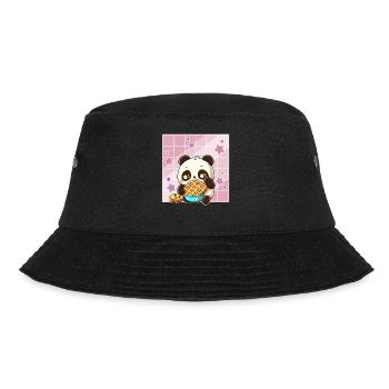 Cute Kawaii Panda Who Eats Waffle Anime Manga - Bucket Hat - black - Front - Lela (165cm)