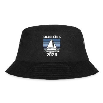 Kapitän 2023 Bootsführerschein Boot - Bucket Hat - Schwarz - Vorne - Lela (165cm)