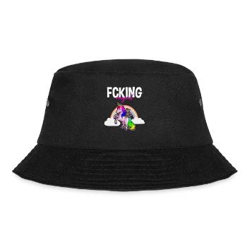 Opossum Design für Possum Fans und Opossum Fans - Bucket Hat - Schwarz - Vorne - Lela (165cm)