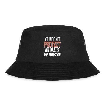 You Don't Protect Animals They Protect You Retro - Bucket Hat - Schwarz - Vorne - Lela (165cm)