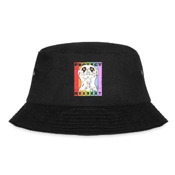 Protect MEERKAT Retro Vintage Animal Lover - Bucket Hat - black - Front - Lela (165cm)