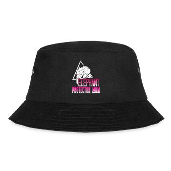 Elephant Protector MOM Retro Animal Lover T-Shirt - Bucket Hat - Schwarz - Vorne - Lela (165cm)