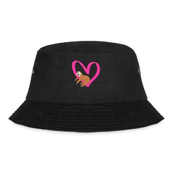 Ich liebe mein Faultier Schatz Liebe Valentinstag - Bucket Hat - Schwarz - Vorne - Lela (165cm)