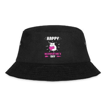 Happy Meowentine's Day Cats Valentine's Day - Bucket Hat - black - Front - Lela (165cm)