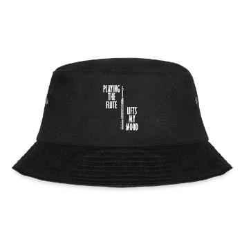 Flute Lifts Mood Ironic Flutist Musician Orchestra - Bucket Hat - black - Front - Lela (165cm)