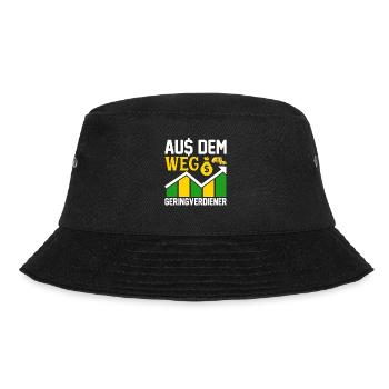 Geringverdiener Investor Unternehmer lustig - Bucket Hat - Schwarz - Vorne - Lela (165cm)