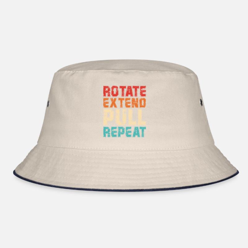 Rotate Extend Pull Repeat | Funny Rowing Quote Bucket Hat
