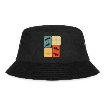 Libellen Insekten retro Libelle - Bucket Hat - Schwarz - Vorne - Lela (165cm)