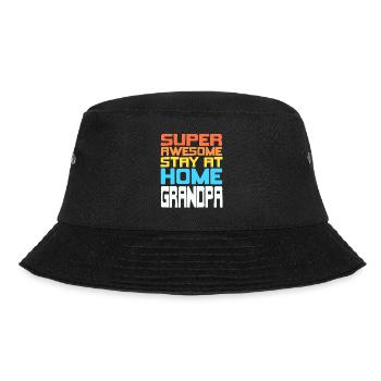 Super Awesome Stay At Home GRANDPA Retro Funny - Bucket Hat - black - Front - Lela (165cm)