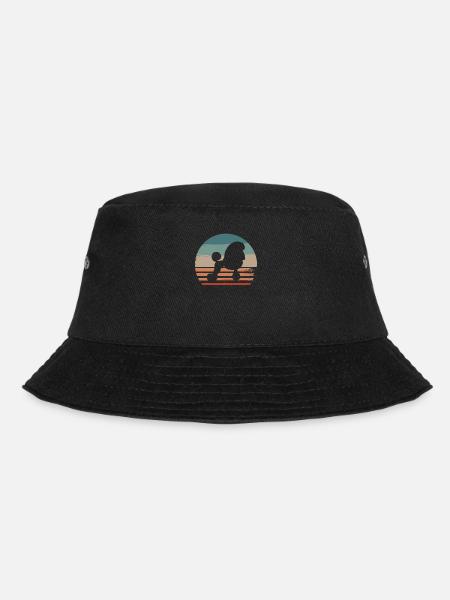 Vintage Retro Poodle Poodles Dog Lover - Bucket Hat - black
