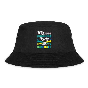 100 Days of Coaching Kids Baseball - Bucket Hat - black - Front - Lela (165cm)