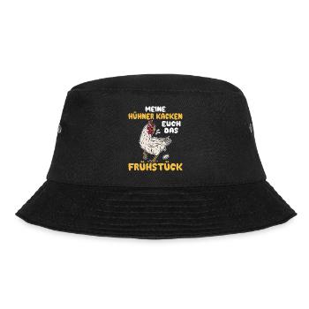 Ich liebe Hühner die Kacken Frühstück Hühner - Bucket Hat - Schwarz - Vorne - Lela (165cm)
