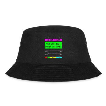 Videotext Spruch 90er Jahre Party Teletext - Bucket Hat - Schwarz - Vorne - Lela (165cm)