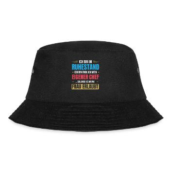 Ruhestand Spruch für Rentner und Pensionierung - Bucket Hat - Schwarz - Vorne - Lela (165cm)
