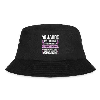 40 Jahre im Dienst 40 Jähriges Dienstjubiläum - Bucket Hat - Schwarz - Vorne - Lela (165cm)