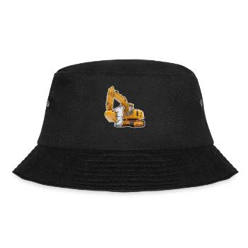 Toddlers birthday 1 year construction site excavator - Bucket Hat - black - Front - Lela (165cm)