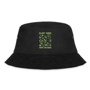 Plant These Save The Bees Gardening Gardener Hobby - Bucket Hat - Schwarz - Vorne - Lela (165cm)