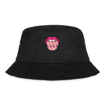 Hirsch Zunge - Bucket Hat - Schwarz - Vorne - Lela (165cm)