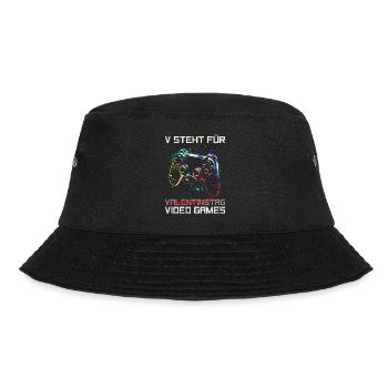 V steht für Video Games nicht Valentinstag - Bucket Hat - Schwarz - Vorne - Lela (165cm)