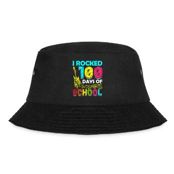 I Rocked 100 Days Of School Gitarrist Gitarre - Bucket Hat - Schwarz - Vorne - Lela (165cm)
