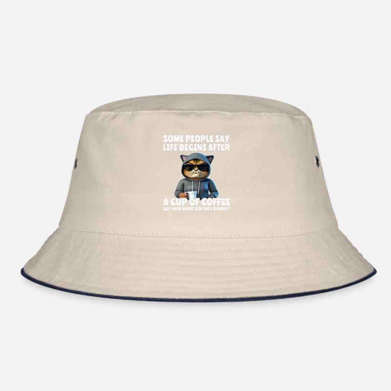 Kaffee Katze Kaffeetrinker Bucket Hat