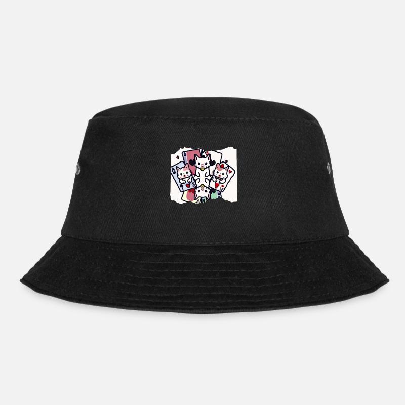 Cats Playing Cards - Bucket Hat - Schwarz