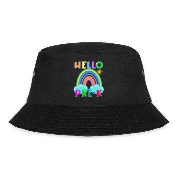 Hallo PRE-K Boho Rainbow Team Vibes Back To School - Bucket Hat - Schwarz - Vorne - Lela (165cm)