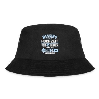 45 verheiratet Messing Hochzeit 45.Hochzeitstag - Bucket Hat - Schwarz - Vorne - Lela (165cm)