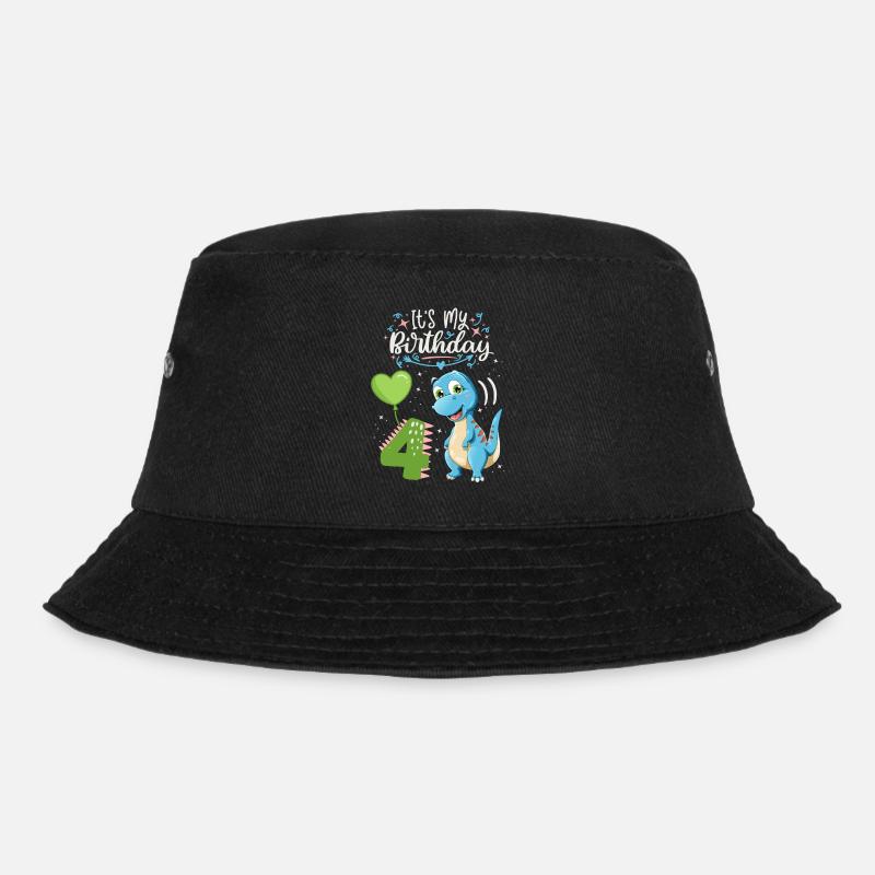 Dinosaure de 4e anniversaire, enfant dinosaure, 4 ans - Bob - noir