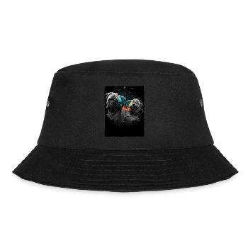 Mops Portrait - Bucket Hat - Schwarz - Vorne - Lela (165cm)