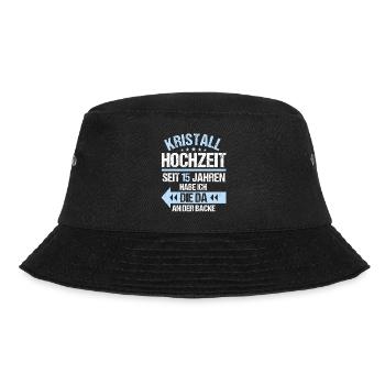 15 Verheiratete Kristall Hochzeit 15. Hochzeitstag - Bucket Hat - Schwarz - Vorne - Lela (165cm)
