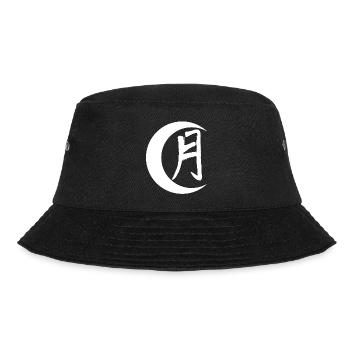 Das Wort Mond auf Japanisch (weiß) - Bucket Hat - Schwarz - Vorne - Lela (165cm)