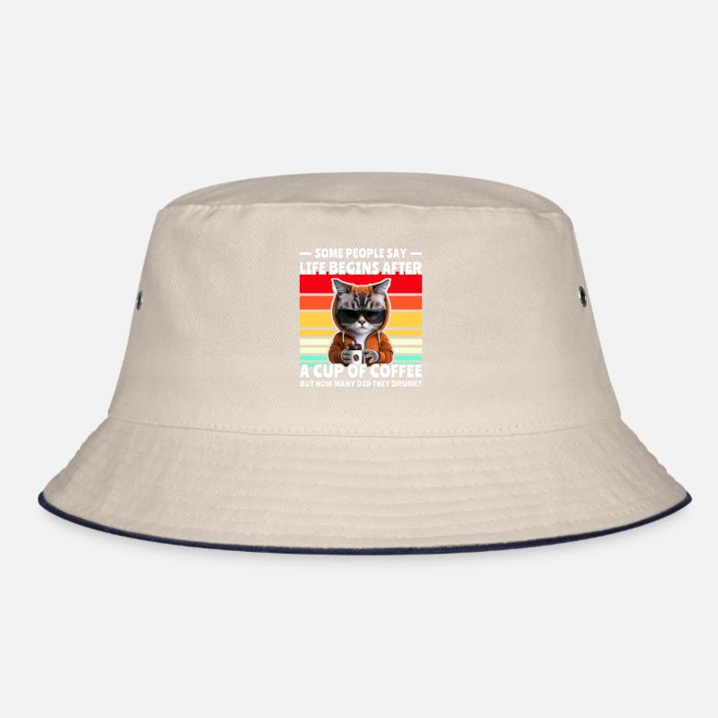Retro Katze Kaffee Bucket Hat