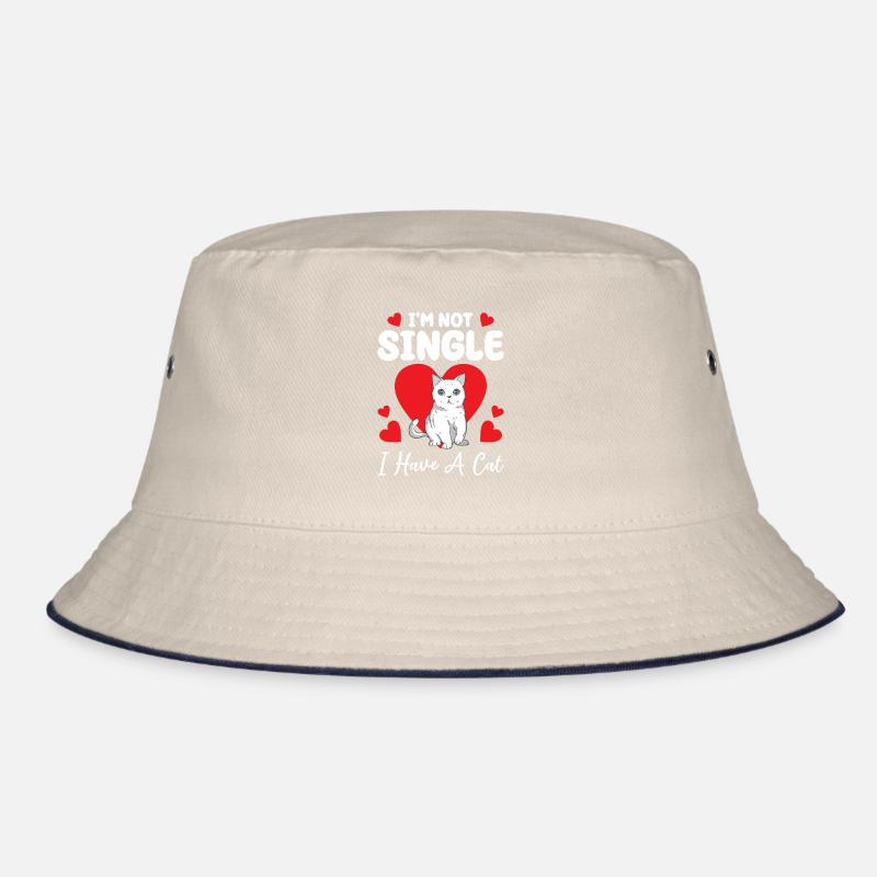 Ich bin nicht Single Ich habe eine Katze Valentinstag Bucket Hat