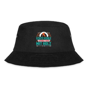 Lustiger Schreiner Zimmermann Tischler Holzfäller - Bucket Hat - Schwarz - Vorne - Lela (165cm)