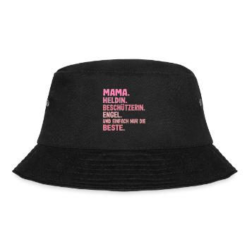 Muttertag Spruch Mama Beschützerin Engel Mutter - Bucket Hat - Schwarz - Vorne - Lela (165cm)