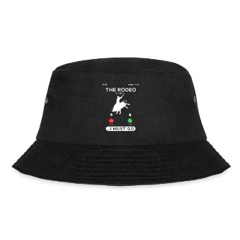 Bull Riding Rodeo Is Calling, Funny Cowboy Bull - Bucket Hat - Schwarz - Vorne - Lela (165cm)