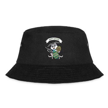 HAPPY EASTER, Osterhase, farbige Ostereier - Bucket Hat - Schwarz - Vorne - Lela (165cm)